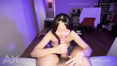 Weijoannana Wraps Her Asian Lips On A Cock