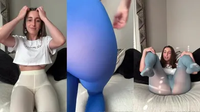 Christina Khalil See Through Pantyhose Tease