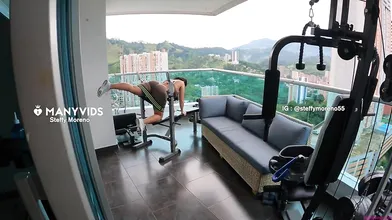 Trainer Screws Steffy Moreno During Workout