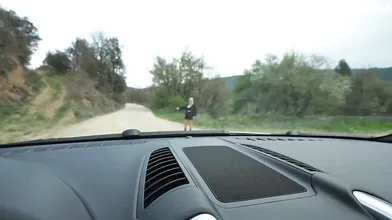 Hitchhiker Bunnyblondy Rides Dick Before Creampie