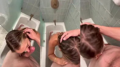 Leah Sylvander Deepthroats einen abspritzenden Schwanz
