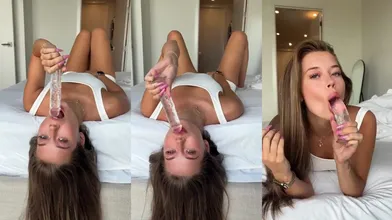 Viktoriakpa Sucks Off A Dildo Upside Down