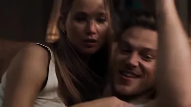Jennifer Lawrence Couch Kissing Scene