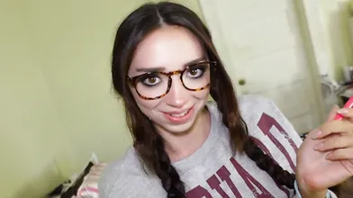 Molly Moon Blowjob And Hard Sex With Glasses On