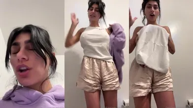 Mia Khalifa Strips During Her Morning Routine