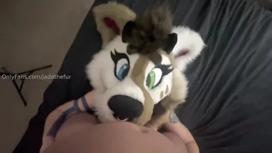 Jadethefur Wolfs Down A Cock For A Blowjob