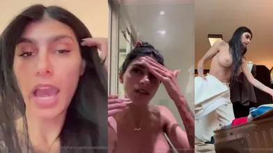 Mia Khalifa In Hotel Shower Flaunting Her Tits