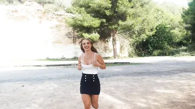 La Petite Ange Sucks Two Cocks Roadside