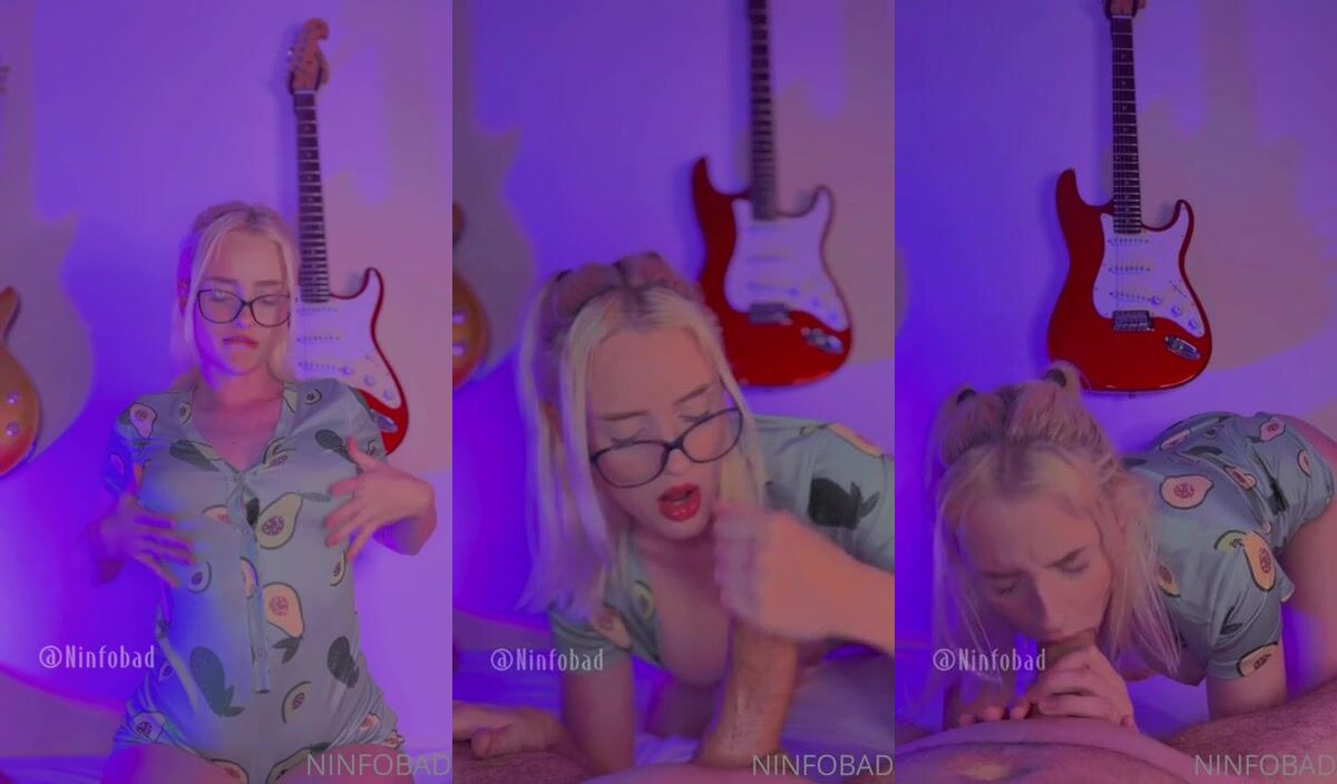 NinfoBad Rubs Her Tits And Sucks A Cock