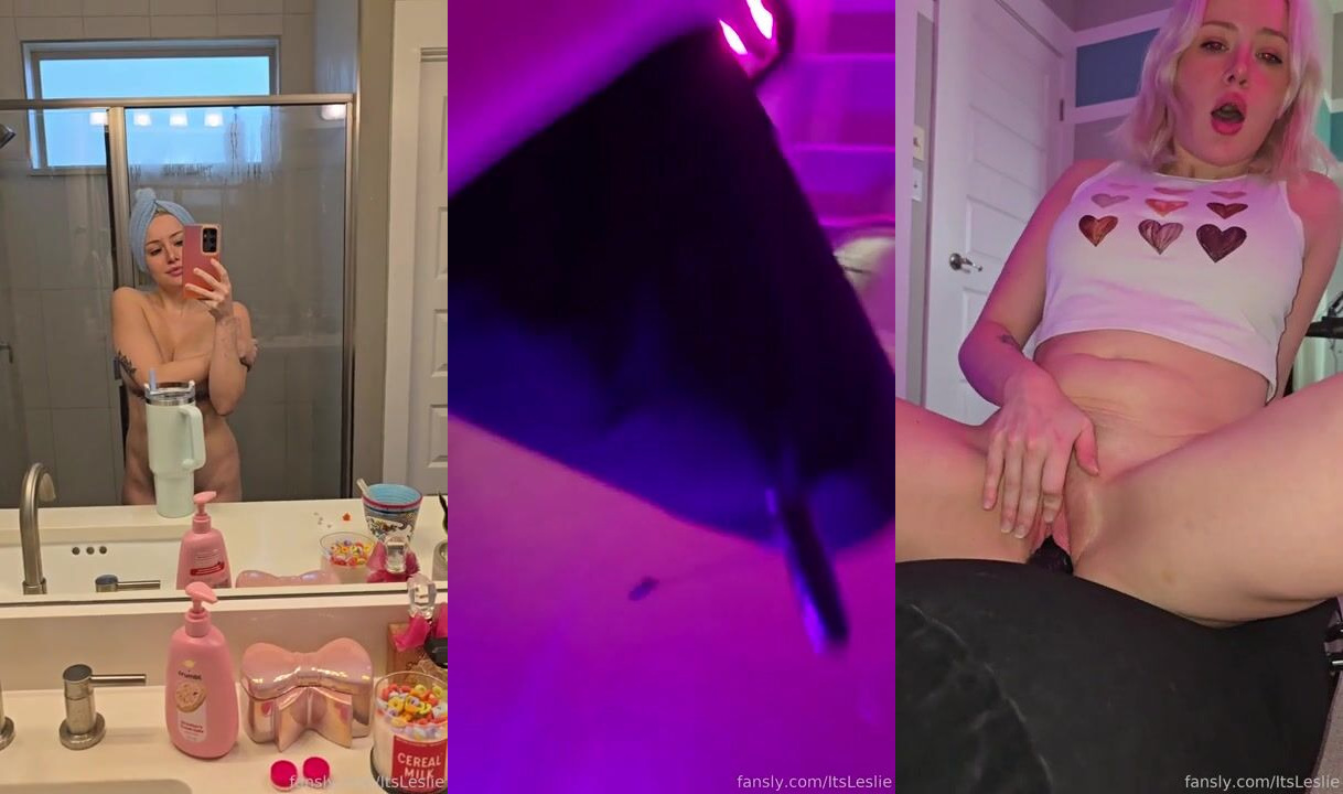 ItsLeslie gioca con un dildo dopo la doccia