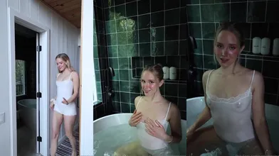 Caroline Zalog Soaks And Teases Before Bath