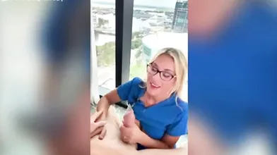 Allie Rae Aka Nurse Allie Sucking Patient Off And Took Cum On Tits