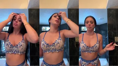 Camilla Araujo Clapping Curvy Booty While Doing Makeup Onlyfans Video