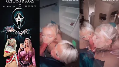 Waifumiia With Therealbrittfit Ghost Face Threesome Hard Fucked Leaked Porn Video