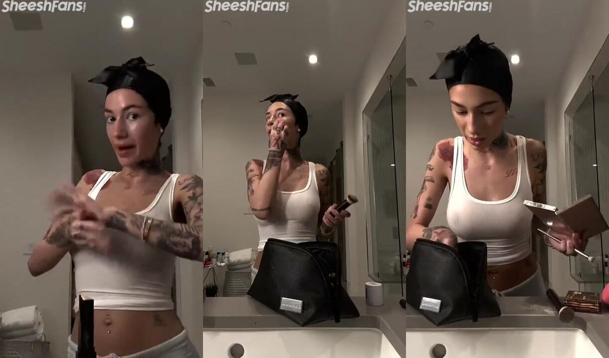 Bhad Bhabie fazendo maquiagem em vídeo pornô magro e transparente vazado