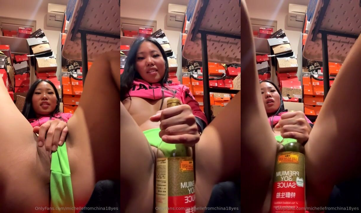 MichelleFromChina18Yes 在瓶子上摩擦阴部