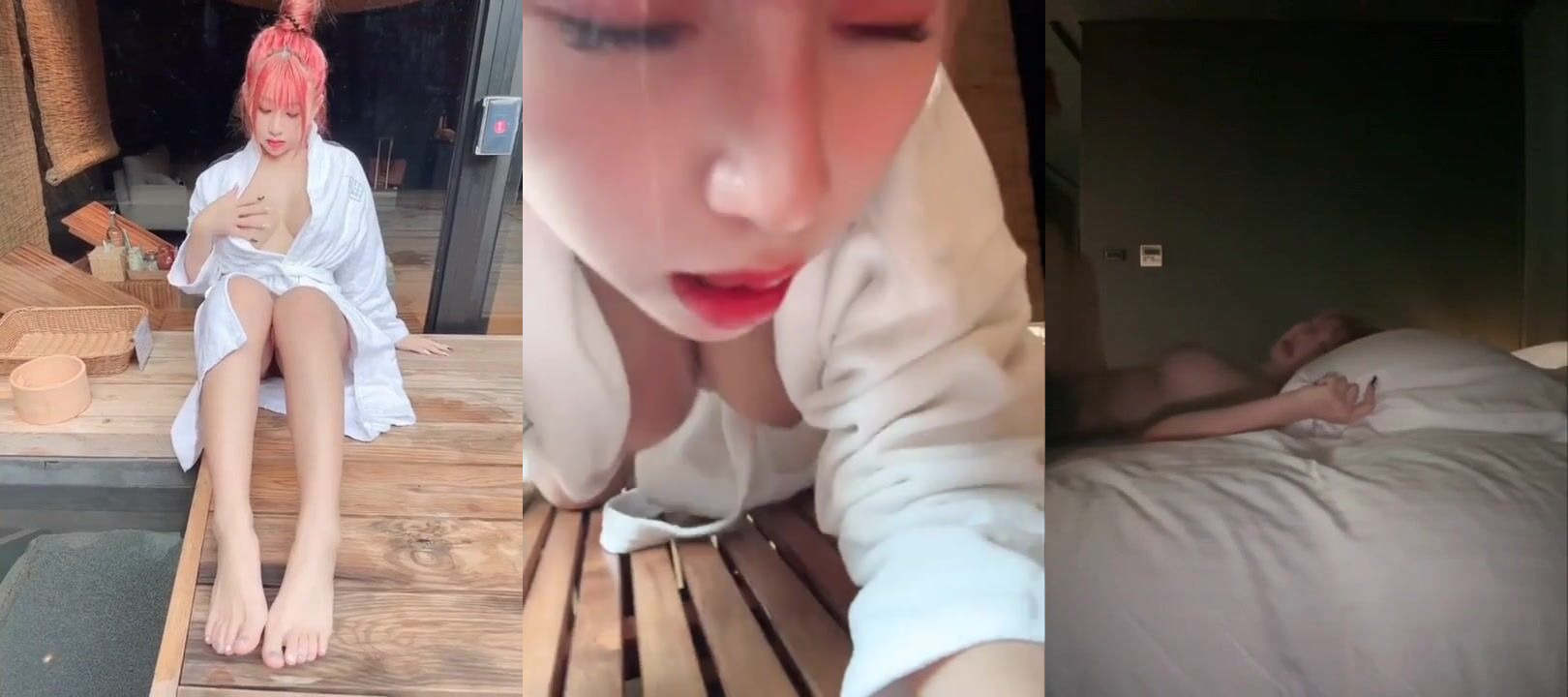 Emmawu fa sesso in accappatoio