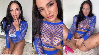 Claudia Bavel Rails Her Pussy With A Dildo
