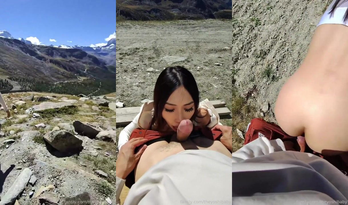 蒂娜·耀西 (Tina Yoshi) 在登山时操她的男朋友