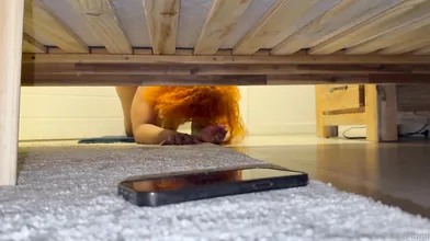 PetiteTumi's Dildo Solo While Stuck Under Her Bed