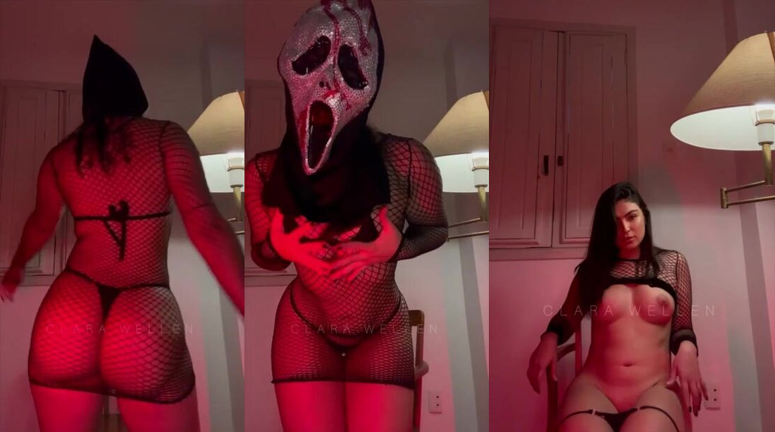 Clara Wellen taquine son corps sexy en tant que Ghostface