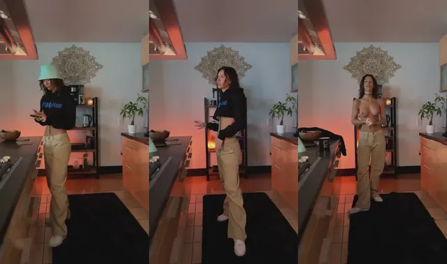 Rachel Cook Nude Kitchen Striptease Video
