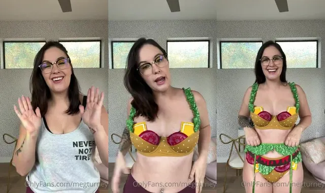 Meg Turney Cheeseburger Lingerie Try On Video