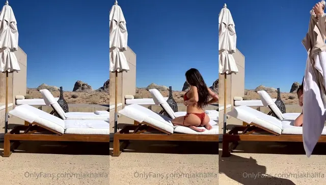 Mia Khalifa Outdoor Bikini Strip Video