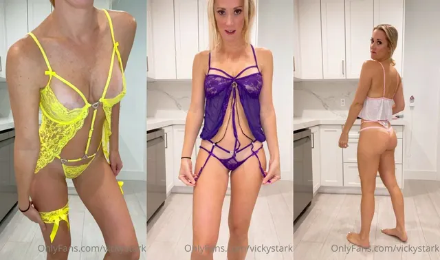 Vicky Stark Nude Sheer Lingerie Try On Video part 2