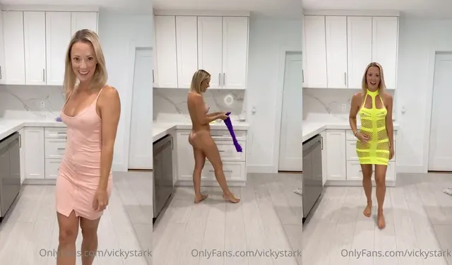 Vicky Stark Nude Mesh Outfits Try On Video Leaked