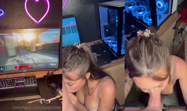 Kait Violet POV Gaming Blowjob Video
