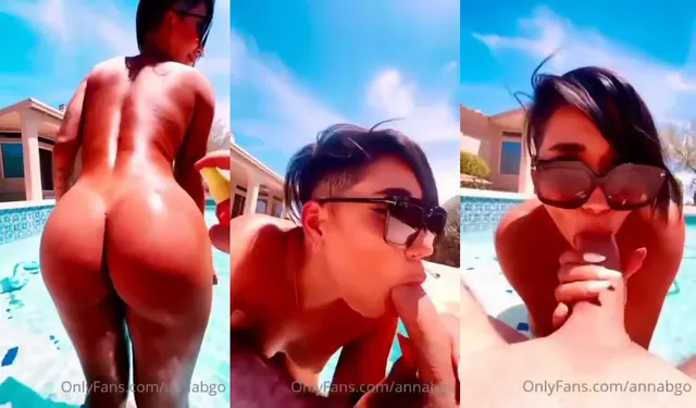 Annabgo Poolside Blowjob Video