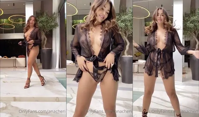 Ana Cheri Topless Black Lingerie Leaked Video