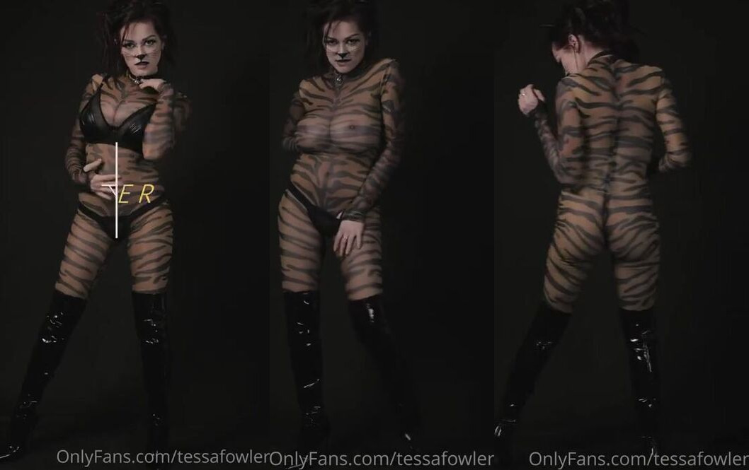 Tessa Fowler See Through Halloween Cat Costume Video Leaked