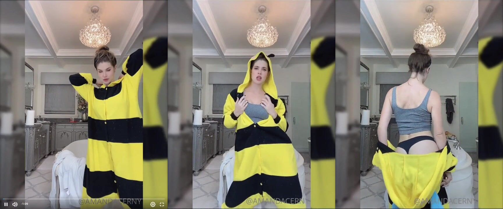 Amanda Cerny Nipple Slip Strip Tease Video Leaked