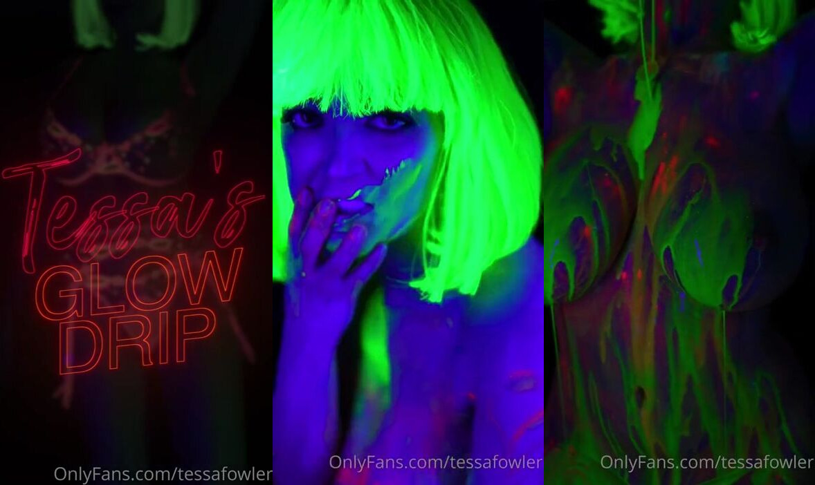 Tessa Fowler Full Nude Neon Body Paint Video Leaked