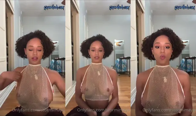 Stormi Maya Nude Sheer Mesh Top Onlyfans Video Leaked