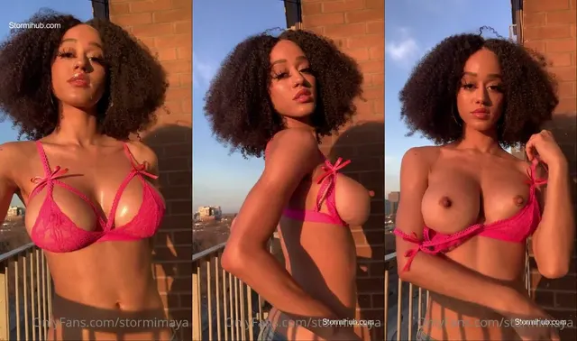 Stormi Maya Nude Outdoor Bra Strip OnlyFans Video Leaked