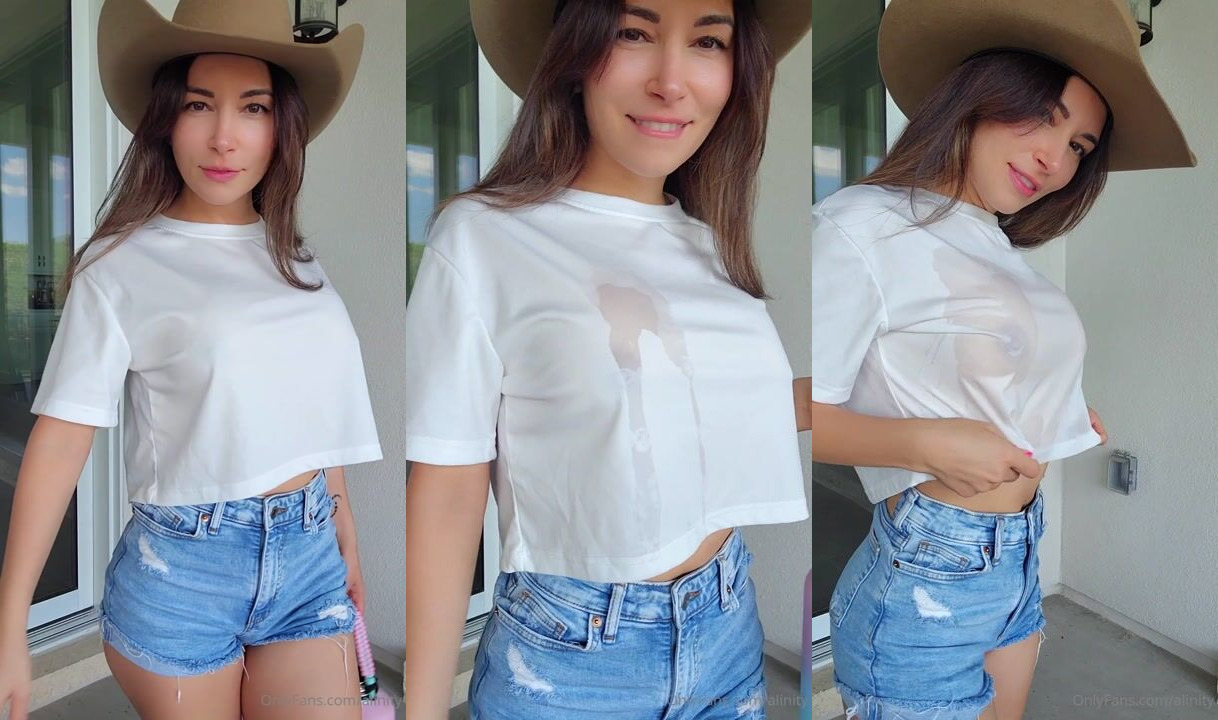 Alinity Nude Wet T-Shirt Cowgirl Onlyfans Video Leaked