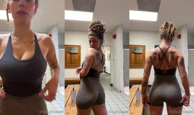 Indica Flower Flashes Her Body At The Gym