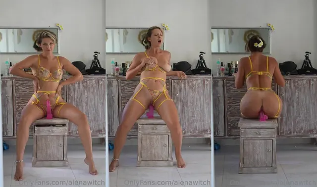 Alena Witch Rides Her Dildo