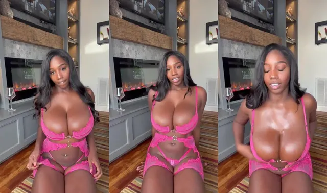 Free: Ellie The Empress Oils Her Tits in Pink Lingerie