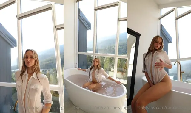 Caroline Zalog Nude Wet T-Shirt Bathtub Video Leaked