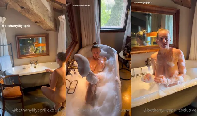 Bethany Lili Shows Naked Body In A Soapy Bath