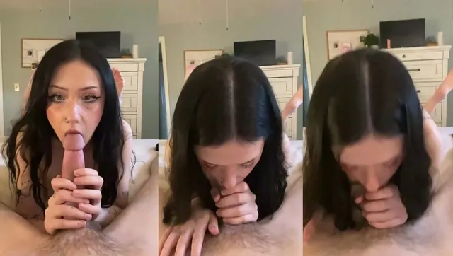 Brattydeath4 Blows Her BF's Hard Cock