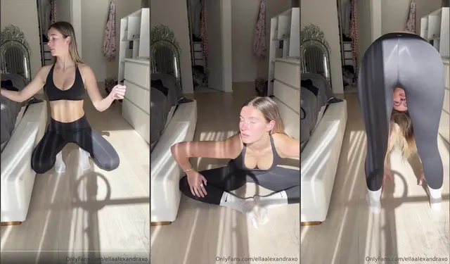 Ella Alexandra Does Topless Yoga