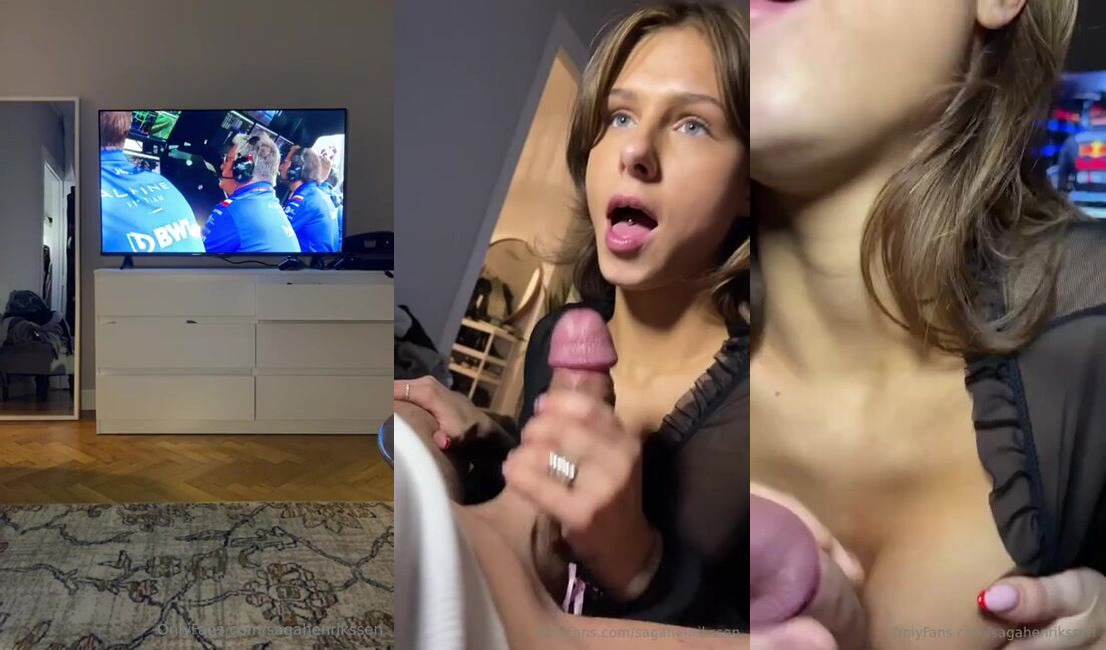 Saga Henrikssen's Blowjob and Cum Swallow Session