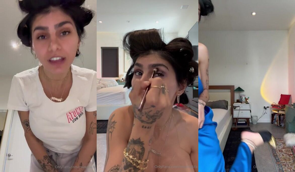 Mia Khalifa's Topless Prep for a Seductive Night Out