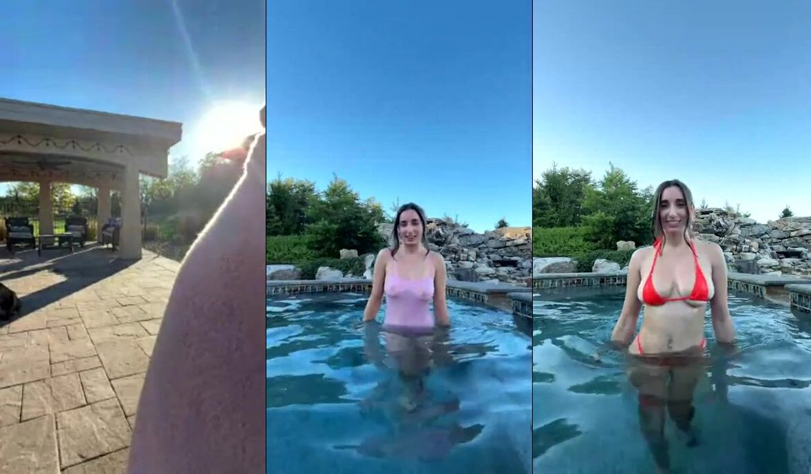 Christina Khalil's Seductive Bikini Try-On by the Pool
