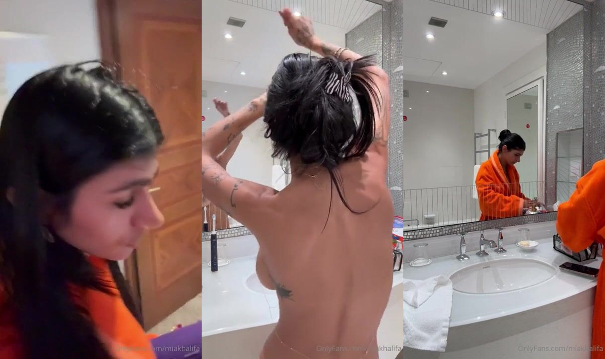 Mia Khalifa Flaunts Her Boobs in OnlyFans Morning Routine